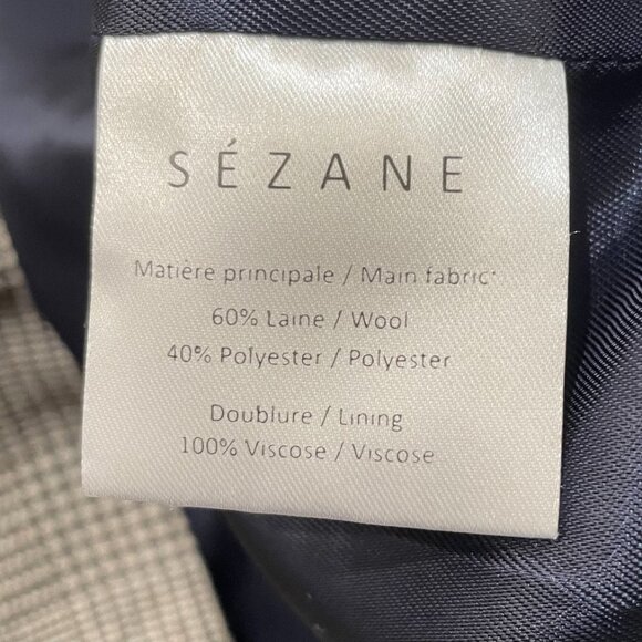 Last Chance! New Sézane Peter Plaid Wool Blend Wrap Mini Skirt Black Ecru 36, S - Picture 6 of 7